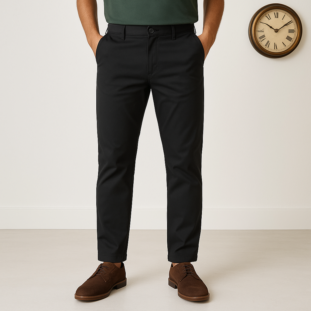 Black Cotton Chinos Pant
