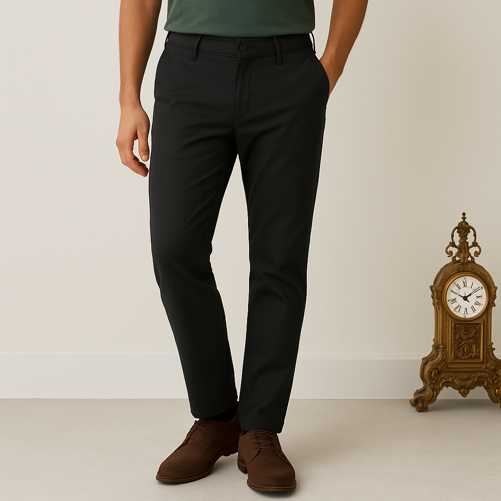 Black Cotton Chinos Pant