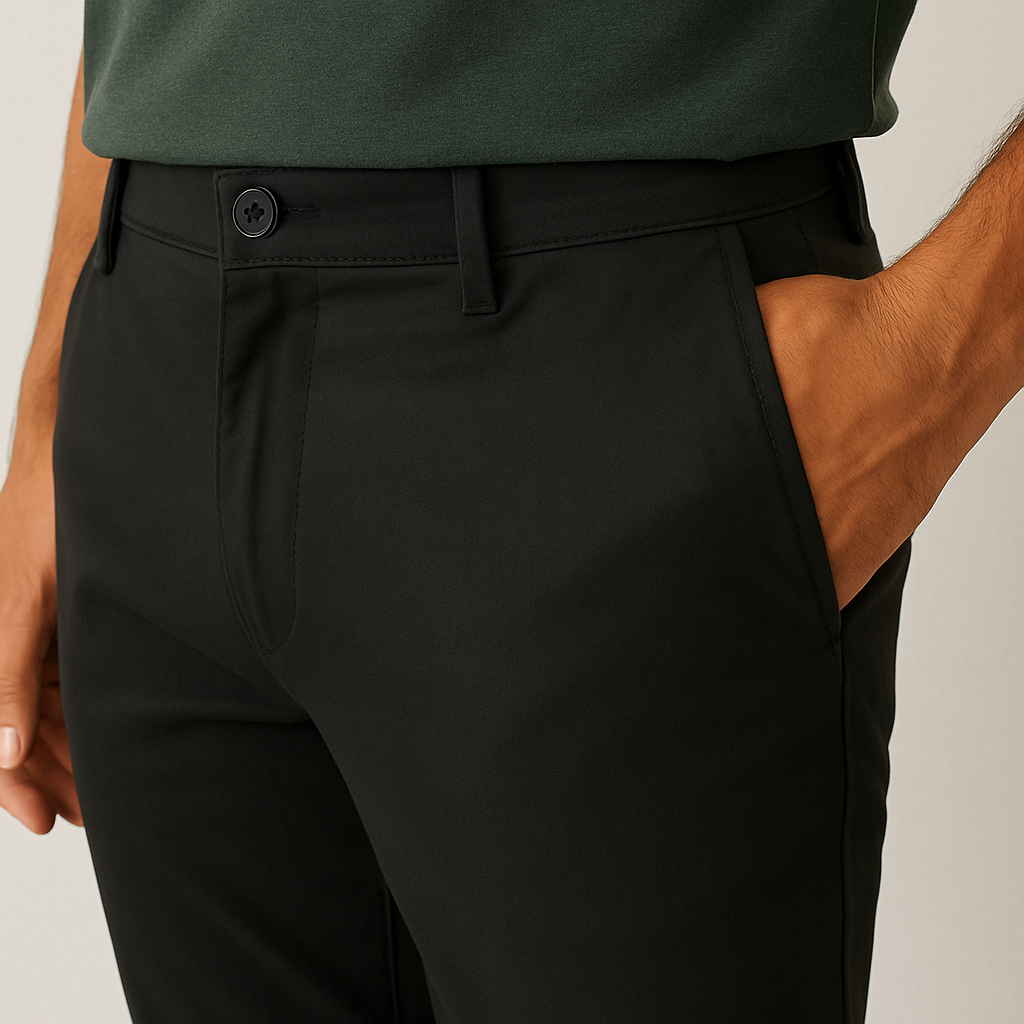 Black Cotton Chinos Pant