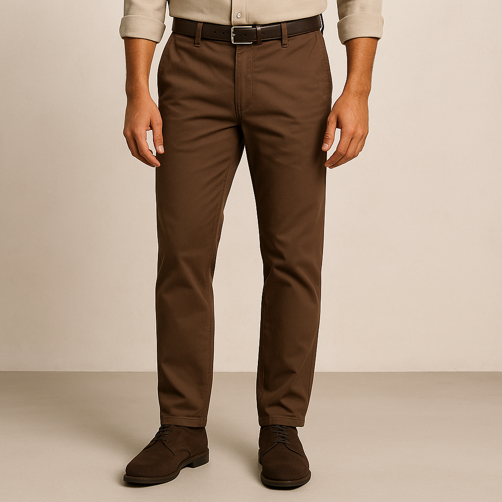 Chocolate Brown Cotton Chinos Pant