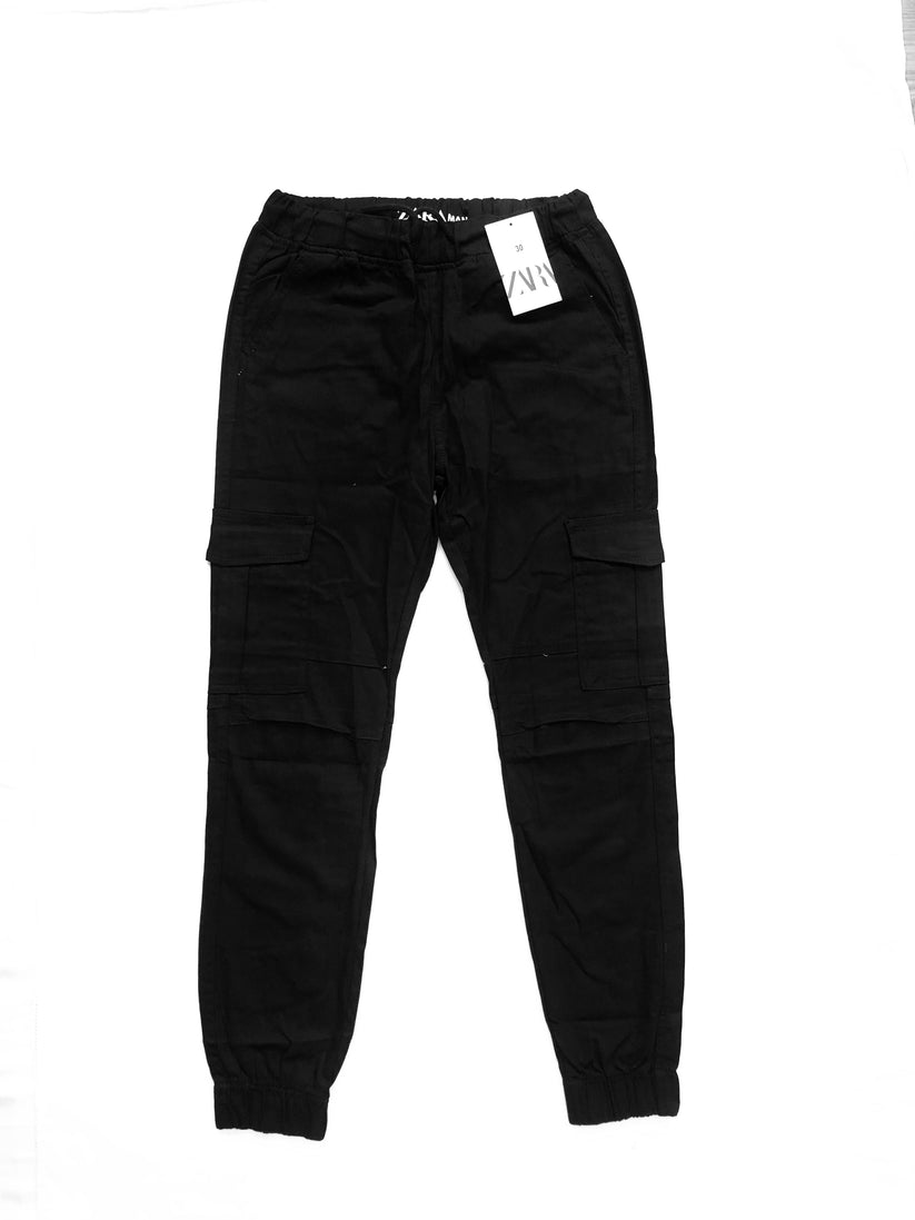 Black Cotton Cargo trouser