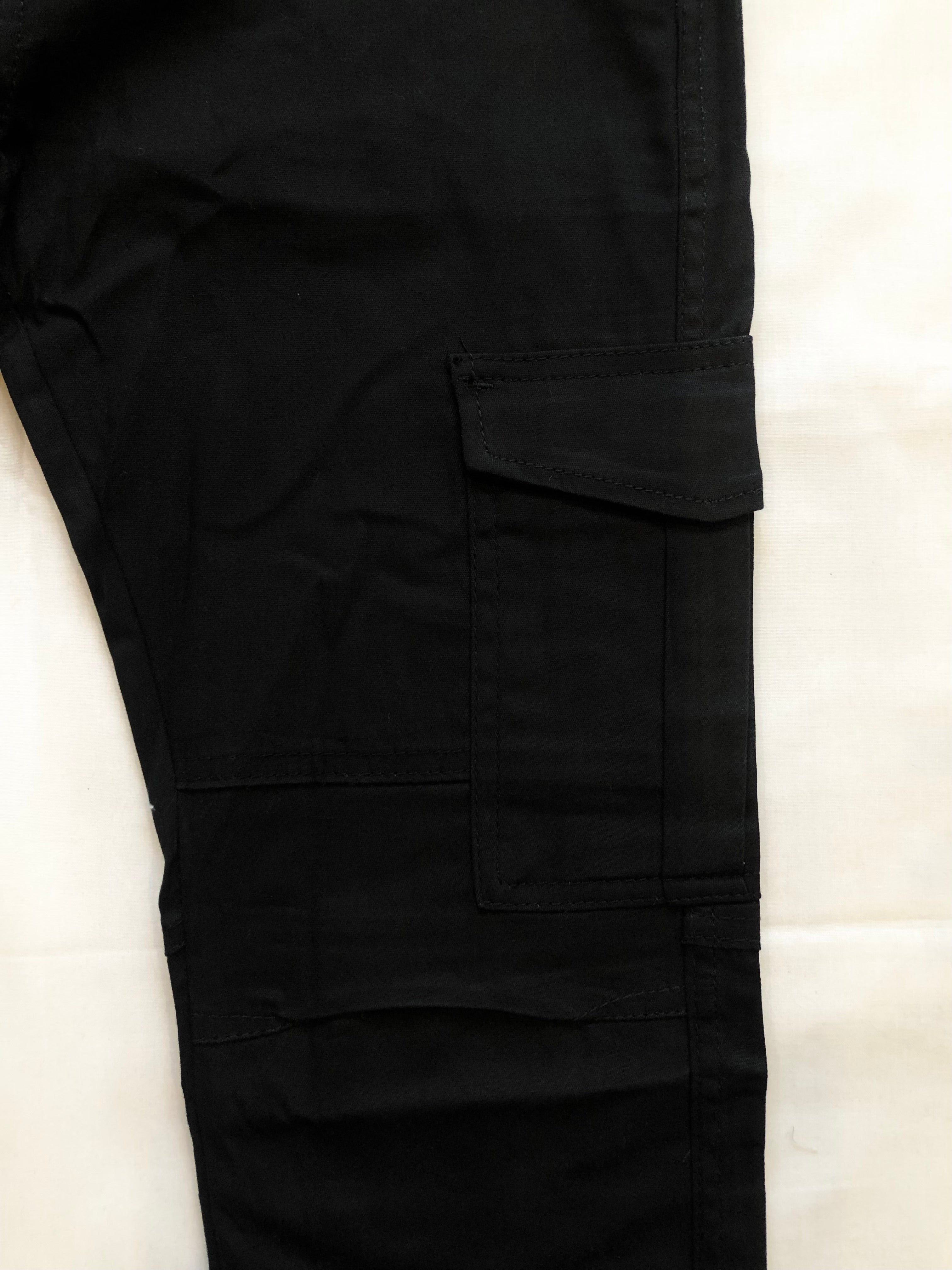 Black Cotton Cargo trouser